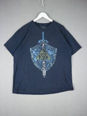 The Legend of Zelda Hylian Shield Great Sword Link Gaming Tee Mens XL